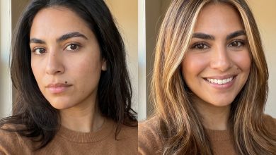 Glamorous 'Caramel Money Piece Melt' with bright gold and warm caramel accenting chocolate brown hair, framing the face. A stunning caramel brown summer hair 2026 trend for vacations and everyday.