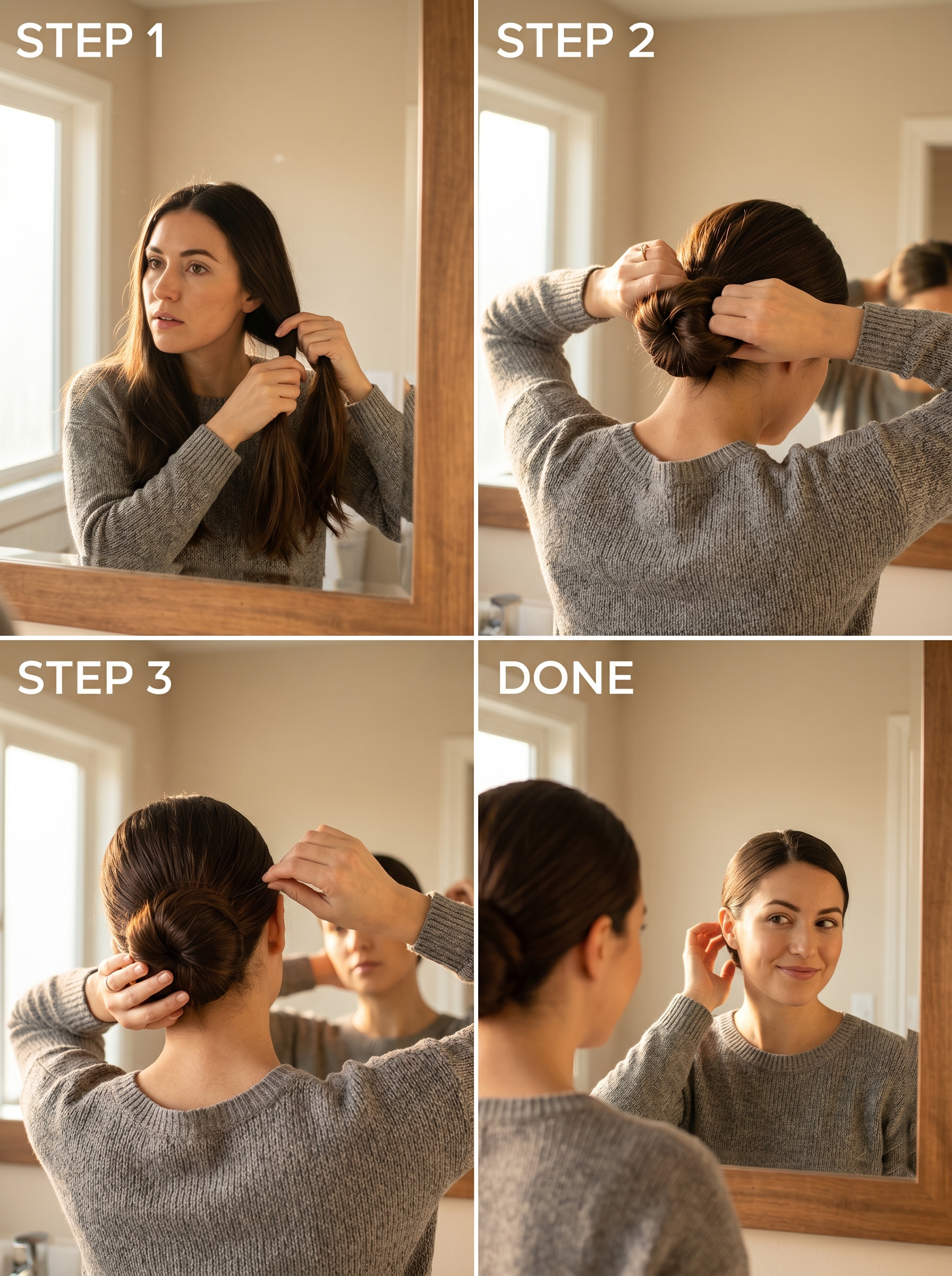 Sophisticated humidity-proof sculpted chignon, an elegant quiet luxury option for outdoor wedding hair summer 2026. Features a polished updo with a high-shine finish.