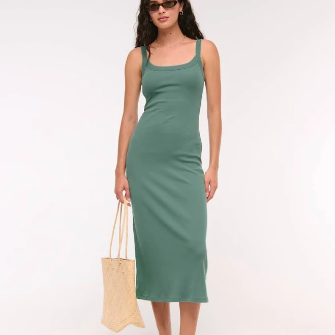 dress Abercrombie & Fitch Women's Bra-Free Essential 90s Rib Midi Dress Abercrombie & Fitch $34.99
