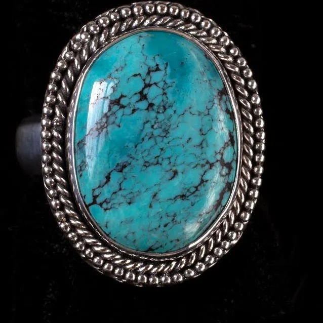 accessory Athena Sterling Silver Turquoise Statement Ring Etsy - BluemoonstoneJewel $210