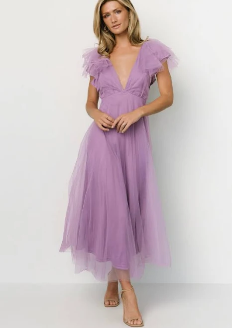 dress Baltic Born Annabella V-Neck Tulle Midi Dress Baltic Born $61.2