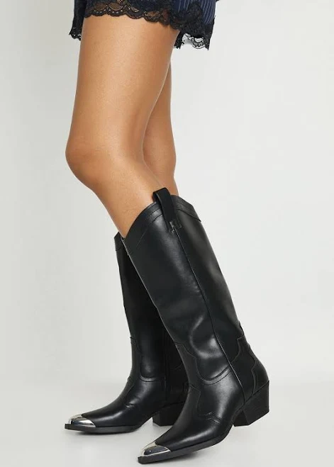 shoes Boohoo Women's Metal Toecap Western Cowboy Boots Nasty Gal - US $51.6