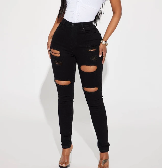 pants Fashion Nova Women's Decker Ripped High Rise Stretch Skinny Jeans Fashion Nova $17