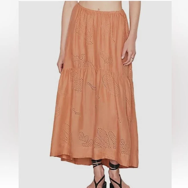 skirt FRAME Women's Eyelet Tiered Maxi Skirt Poshmark $89