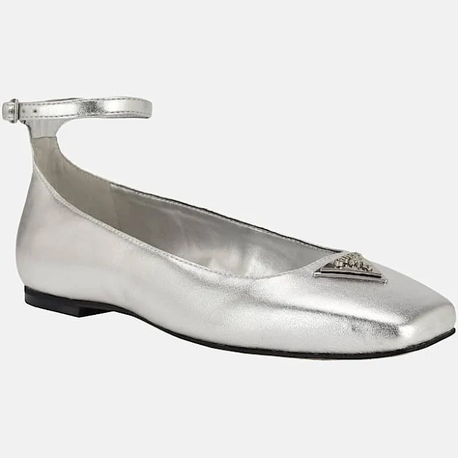 shoes GUESS Women's Metallic Ankle Strap Ballet Flats GUESS $89