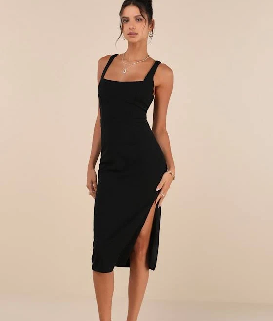 dress Lulus Square Neck Sleeveless Bodycon Midi Dress Lulus $75