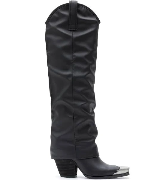 shoes Mi.iM Women’s Western Chrome Detail Pointy Toe Knee-High Cowboy Boots Mi.iM Shoes $155