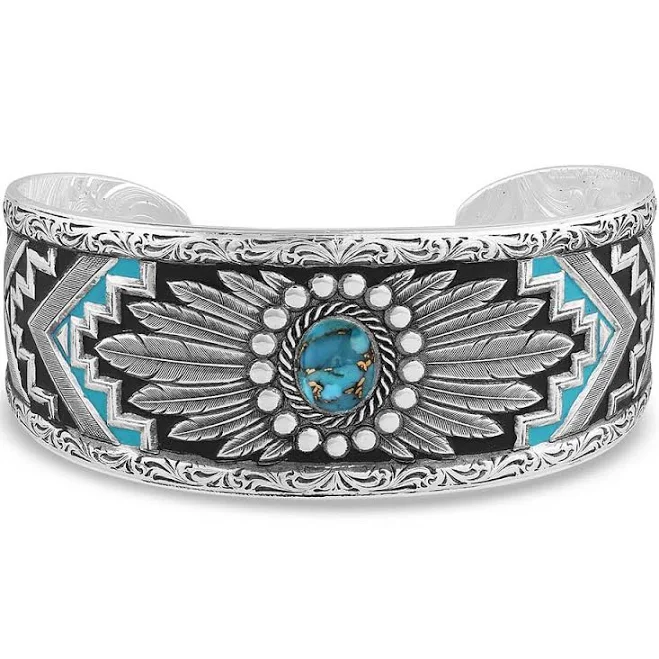 accessory Montana Silversmiths Blue Spring Turquoise Cuff Bracelet The Blue Ox 916 $100