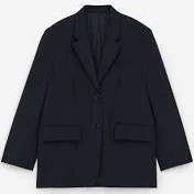 blazer Oversized Wool Blazer – Dark Blue – Women – ARKET WW arket.com $134.55
