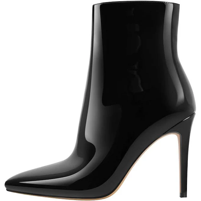 shoes Pointed Toe Stiletto Patent Ankle Boots Onlymaker $72.99