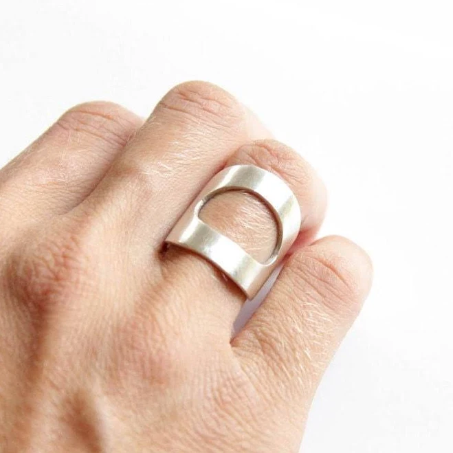 accessory Sterling Silver Geometric Oval Cutout Wide Statement Ring Etsy - Seller $90.3