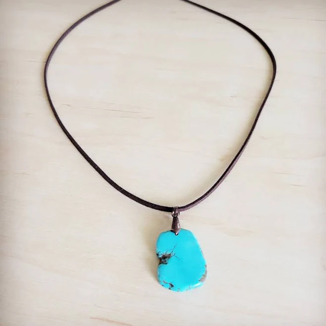 accessory The Jewelry Junkie Turquoise Slab Pendant Necklace The Jewelry Junkie $16