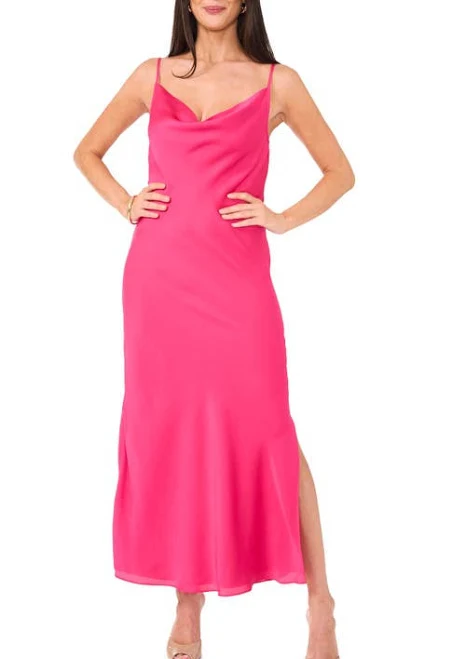dress Vince Camuto Cowl Neck Satin Slipdress in Beetroot Pink at Nordstrom, Size 10 Nordstrom $119