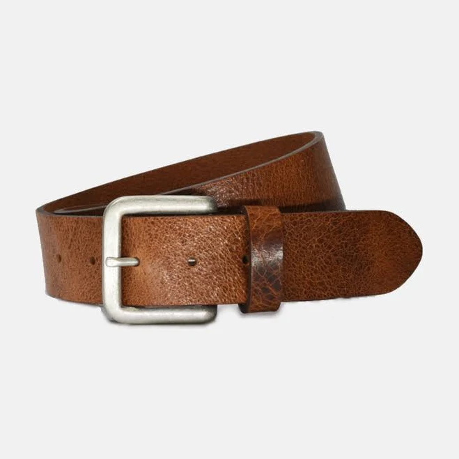 accessory Wide Leather Belt with Silver Buckle Fellas Haberdashery and Salon $50