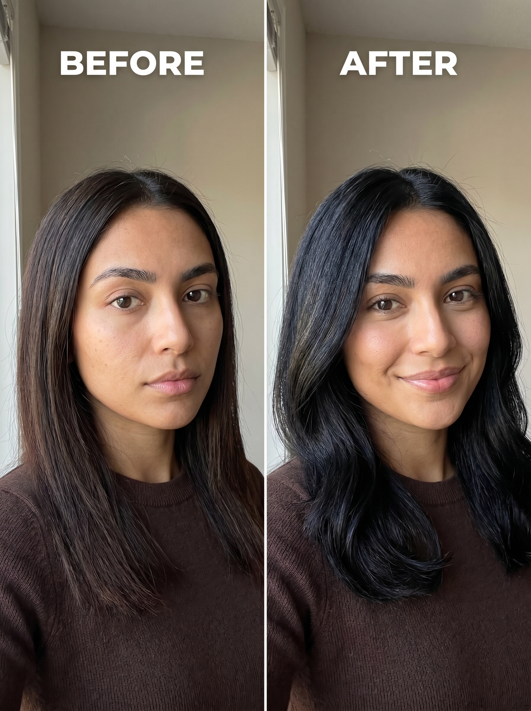 Sleek deep espresso hair with cool mocha and inky violet-brown tones, a top summer hair color option for 2026. This sophisticated glaze is ideal for work or special occasions.
