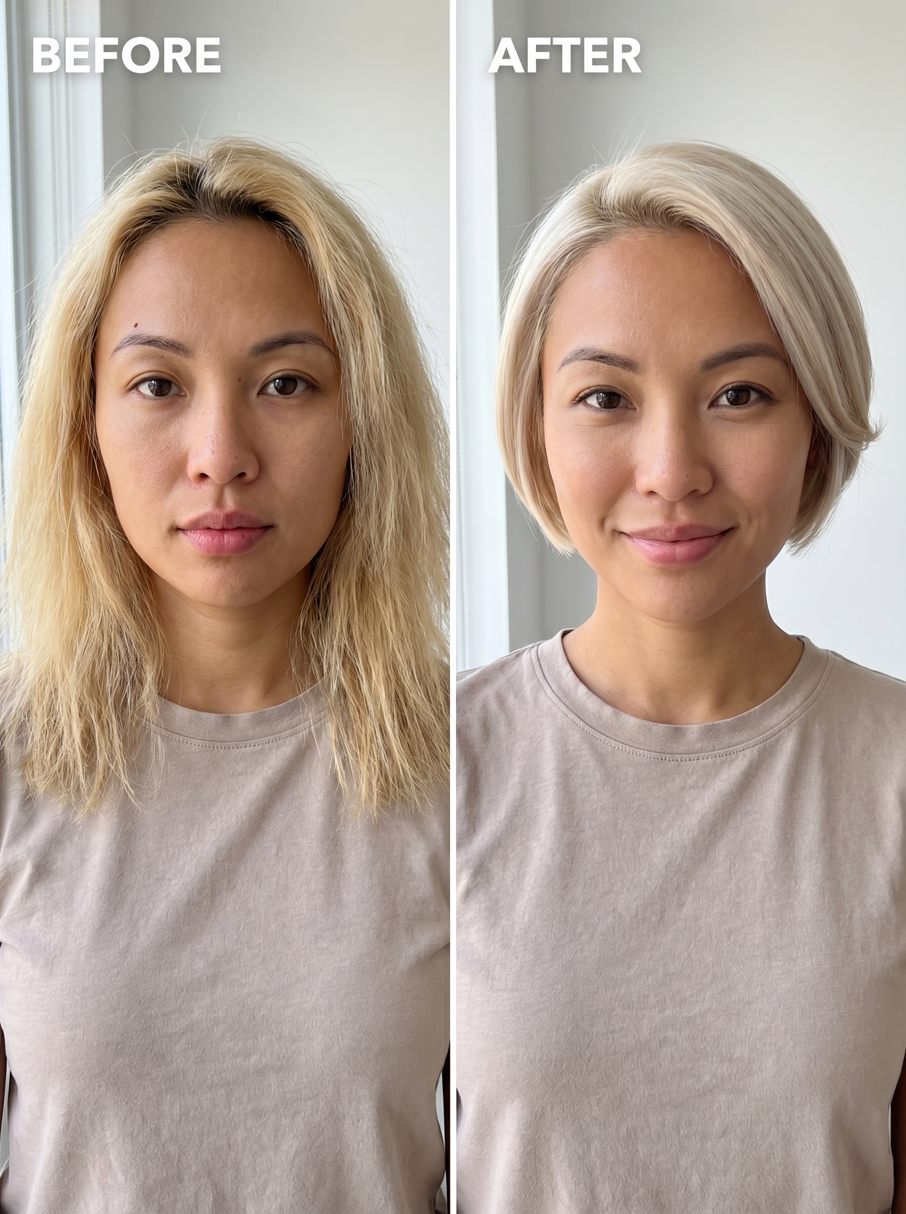 Minimalist and chic Linen Blonde tucked pixie haircut with subtle bends. This sporty yet sophisticated look is perfect for everyday wear, work, or an active lifestyle, offering fresh summer hair ideas for blondes 2026.