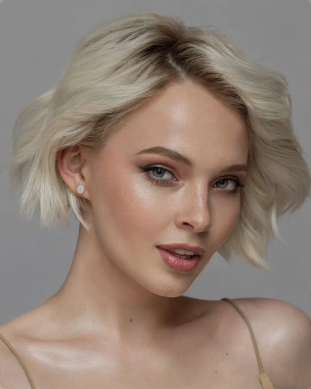 Blonde woman with long, shiny hair styled in a chic, voluminous blowout, showcasing a top summer hairstyle for 2026, perfect for a casual day or evening event.