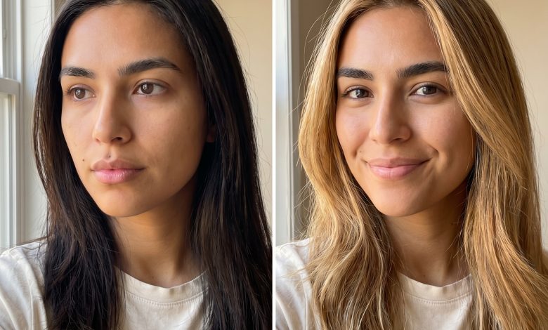 Close-up of cascading warm blonde hair with Tuscan sun balayage, showcasing luxurious golden brown and wheat blonde tones perfect for summer 2026. This dramatic look emphasizes healthy, color-treated hair.