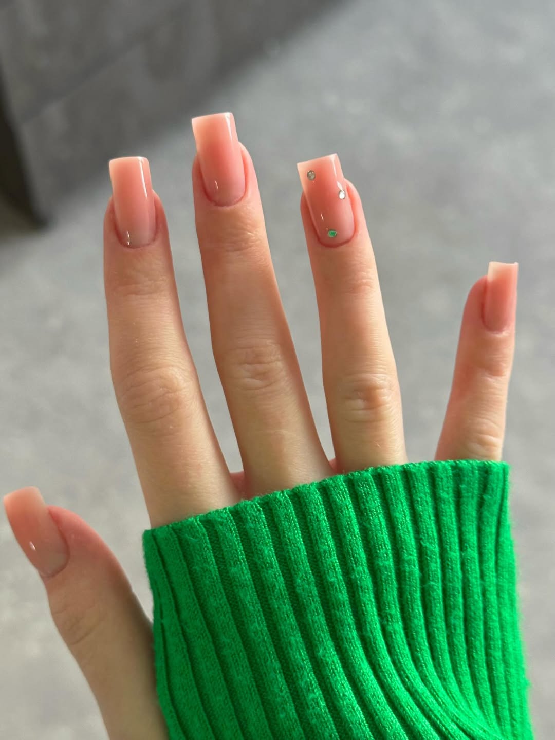 Barely There Nude Square Nails with Subtle Accents