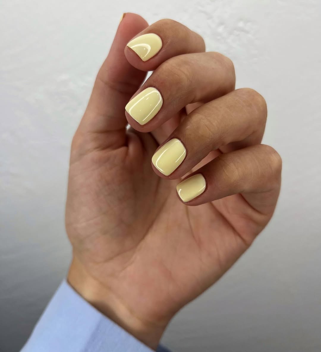 Bright Buttery Yellow Short Squoval Nails