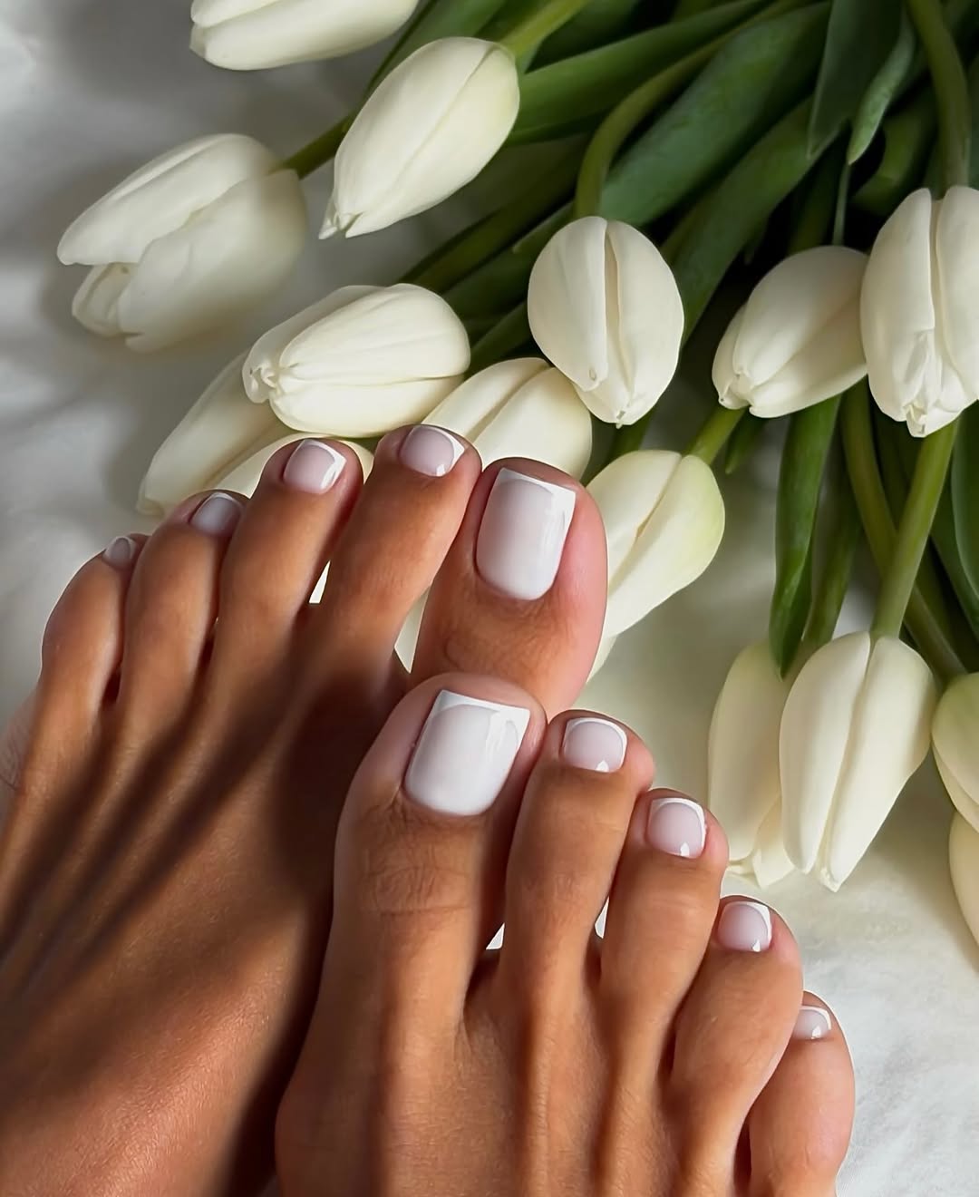 Classic Milky French Tip Pedicure
