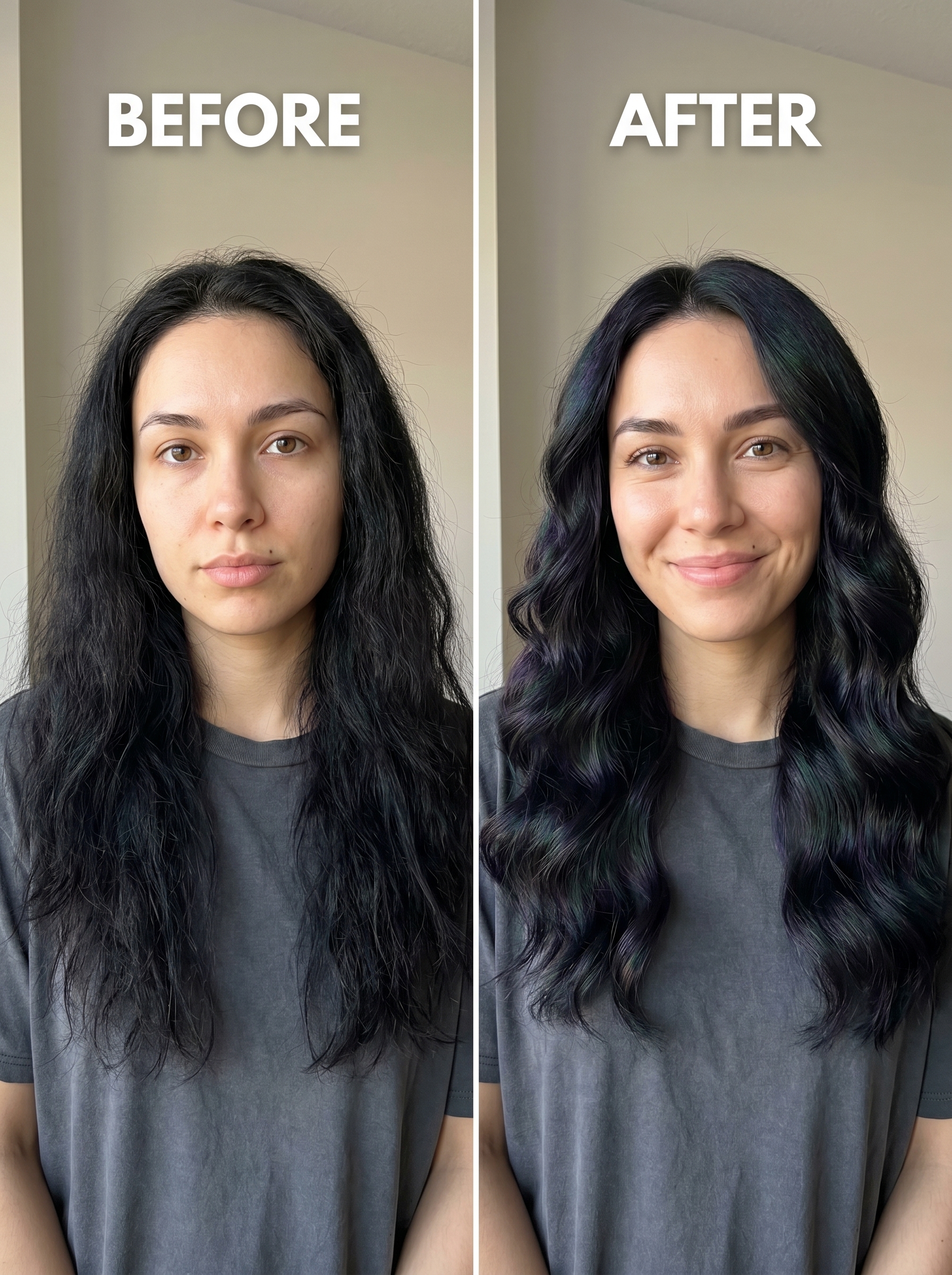 Ethereal Goth Soft Waves (Oil Slick Iridescence) — edgy dark hair summer 2026 Ethereal Goth Soft Waves (Oil Slick Iridescence) — edgy dark hair summer 2026 inspiration