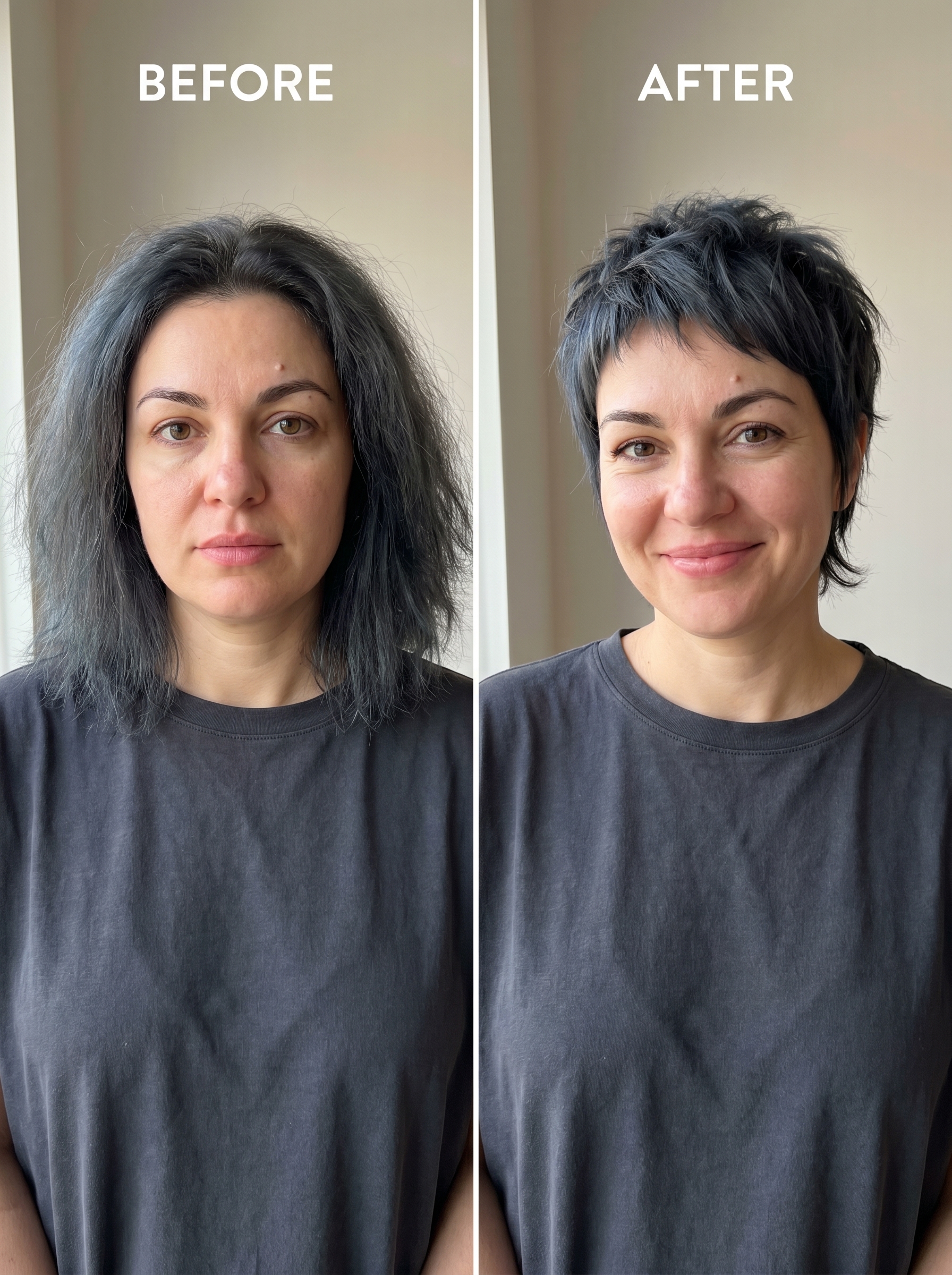 The Gothic Pixie-Mullet: Edgy Dark Hair Summer 2026 An edgy dark hair summer 2026 look: a gothic pixie-mullet in matte charcoal. Rebellious and androgynous, styled with matte clay, anti-frizz serum, and a blue-steel balayage kit.