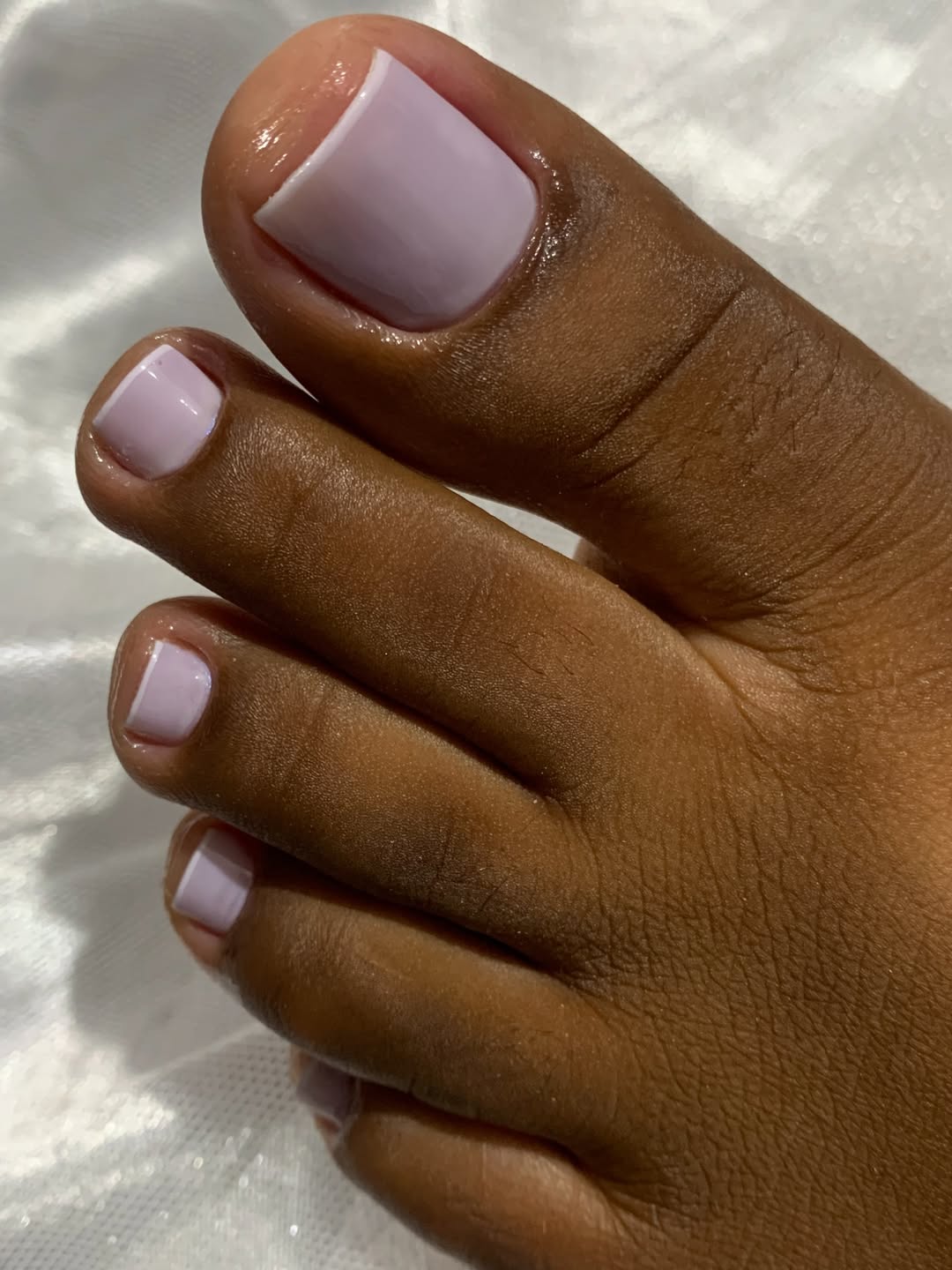 Glossy Lavender Solid Color Square Pedicure