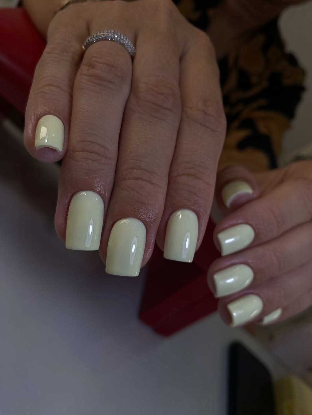 Glossy Pastel Yellow Short Coffin Nails