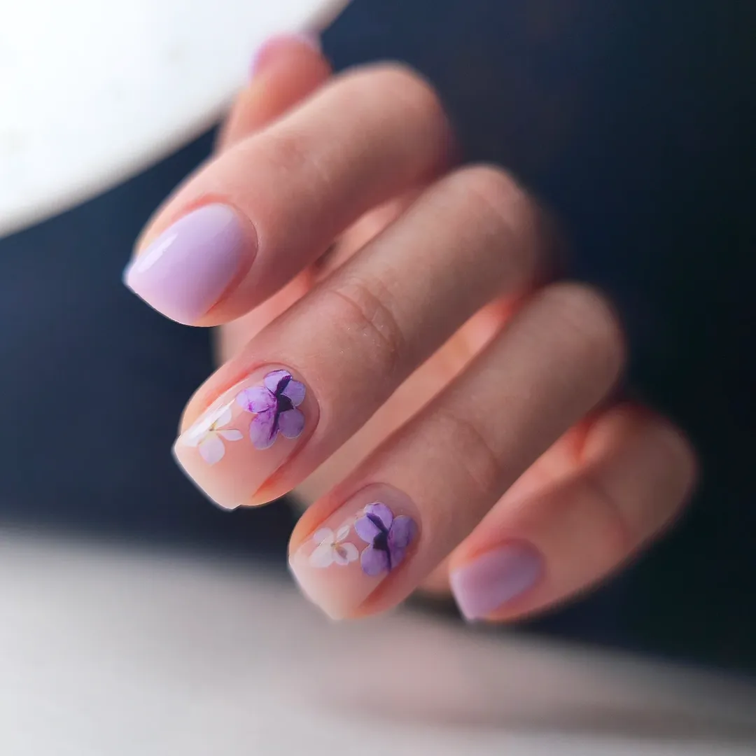 Lavender Floral Encapsulated Summer Short Square