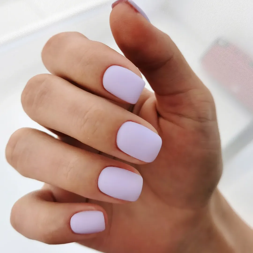Matte Lavender Short Squoval Nails