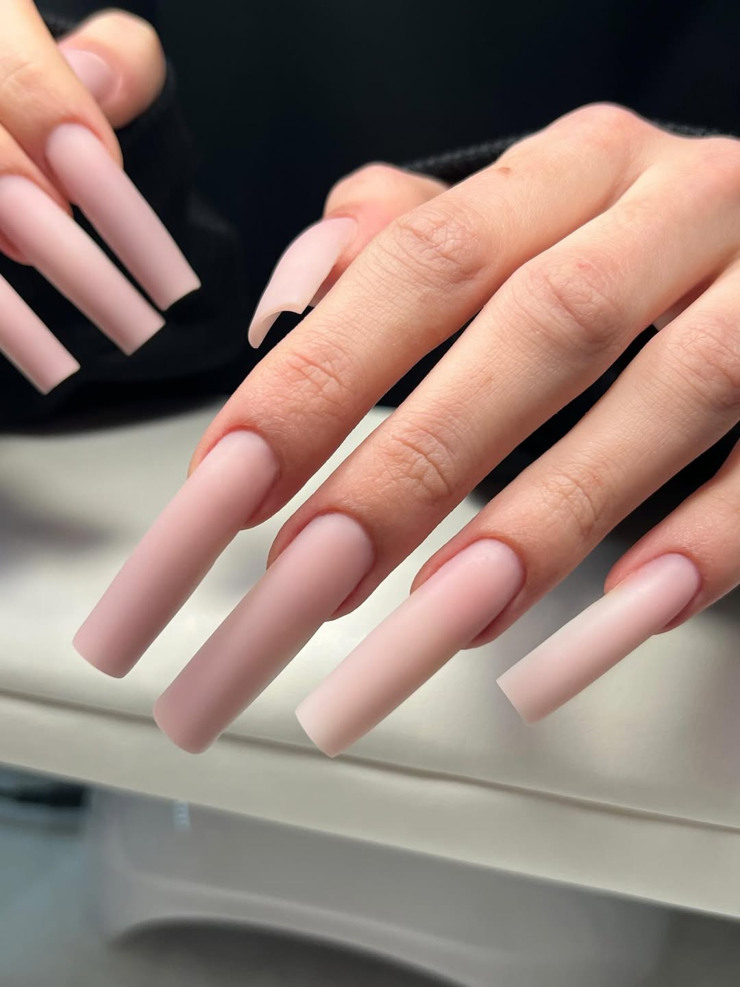 Matte Nude Extra Long Square Nails
