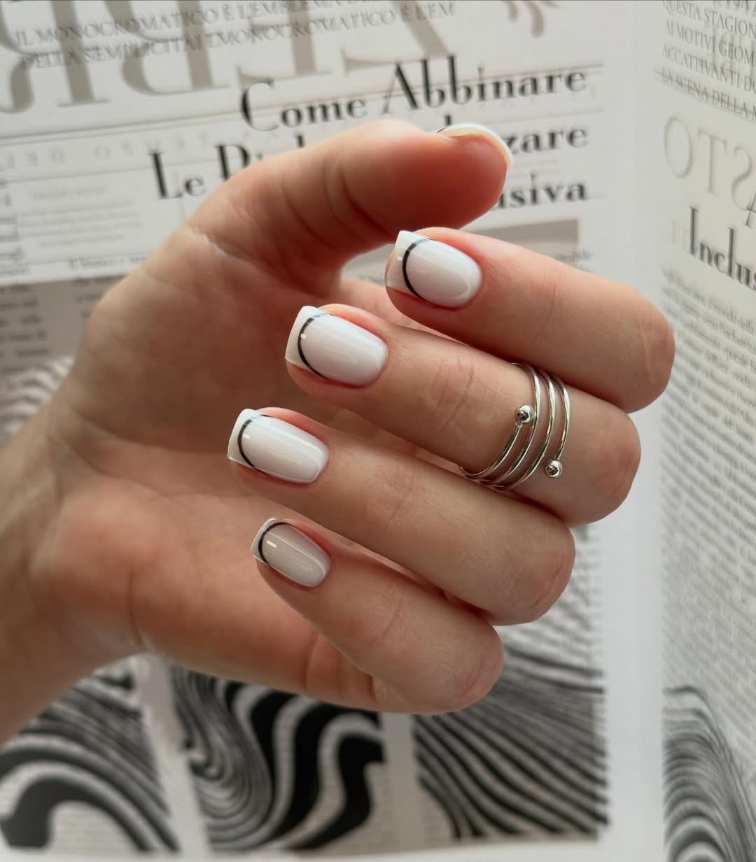 Milky White Minimalist Square Tip Nails