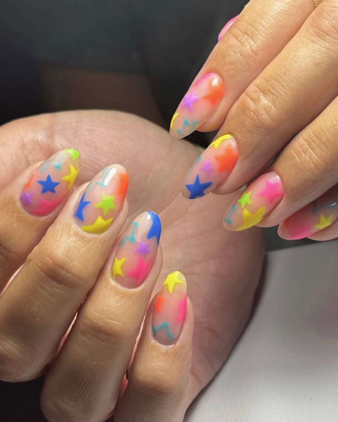 Rainbow Star Jelly Nails