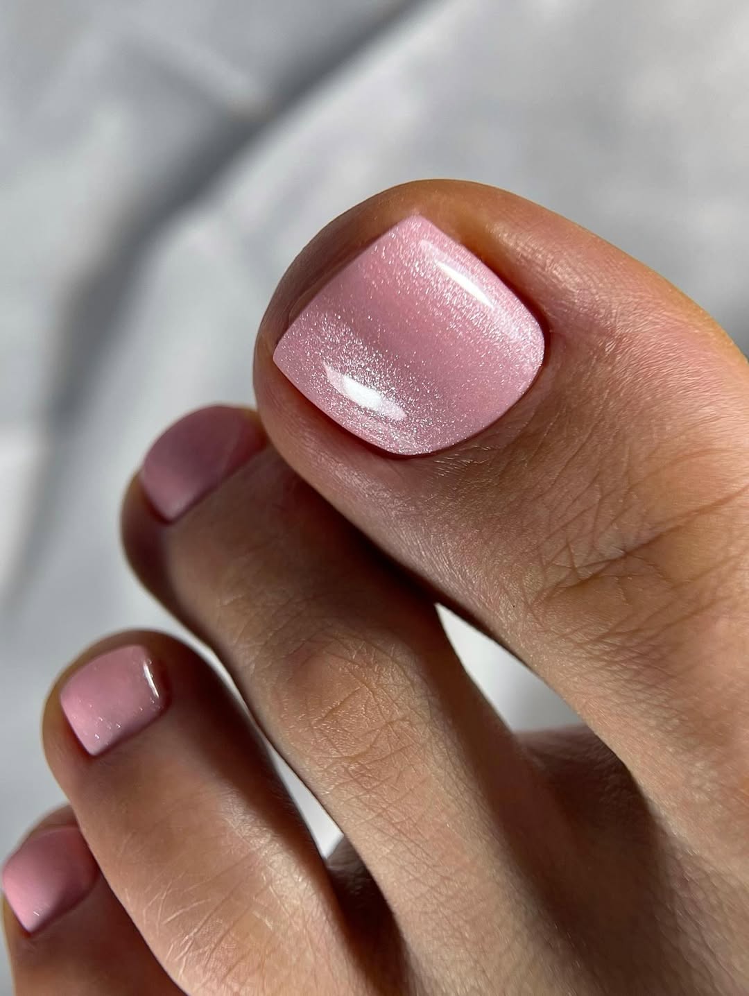 Shimmering Baby Pink Pedicure