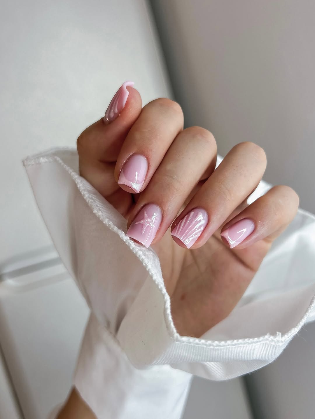 Soft Pink Milk Bath Barbiecore French Tip Nails