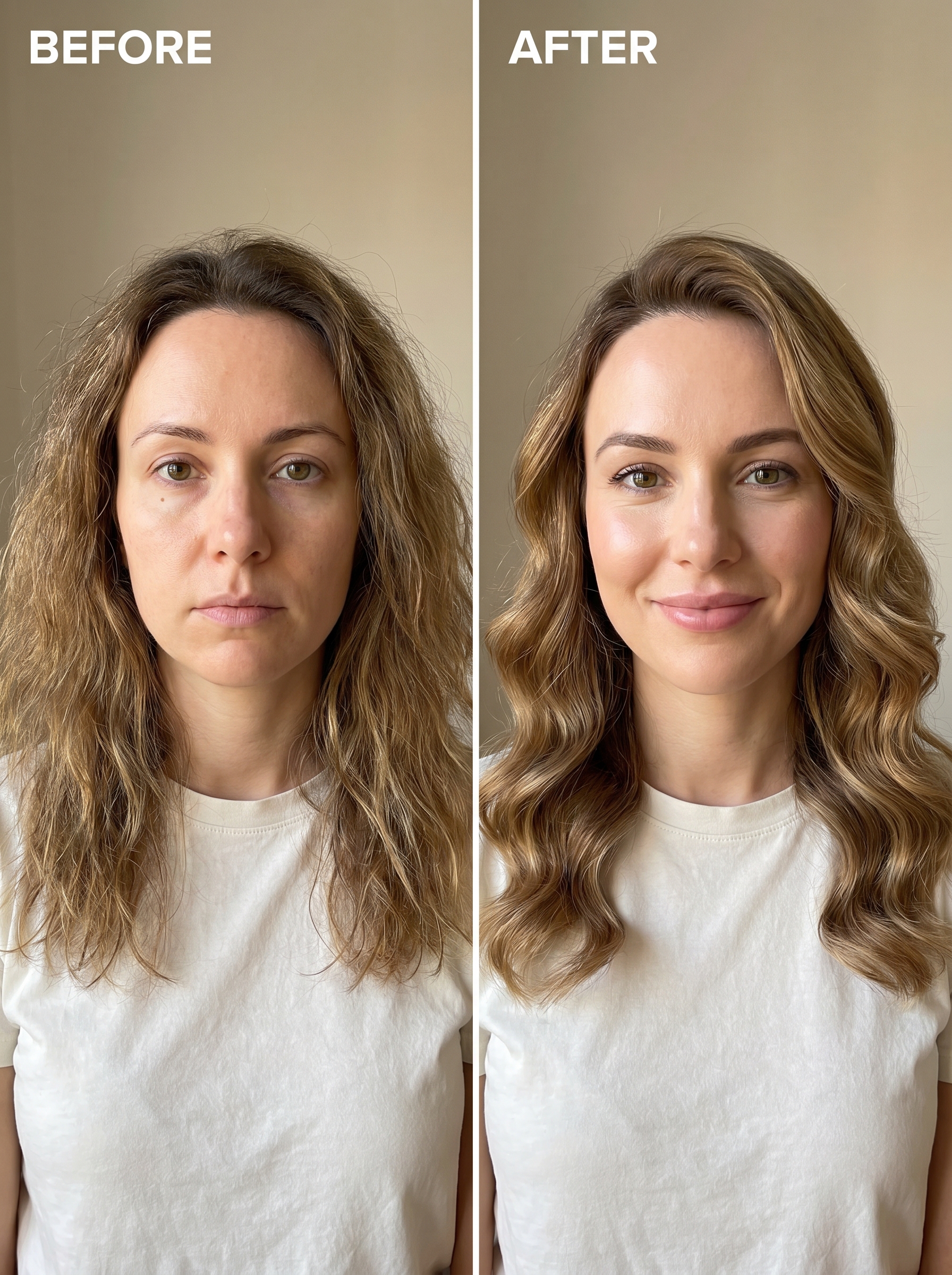Natural brunette and linen blonde hair featuring organic minimalist air-dried texture. This healthy, effortless look is a great summer hair idea for women 2026, ideal for casual outings or a wellness retreat.