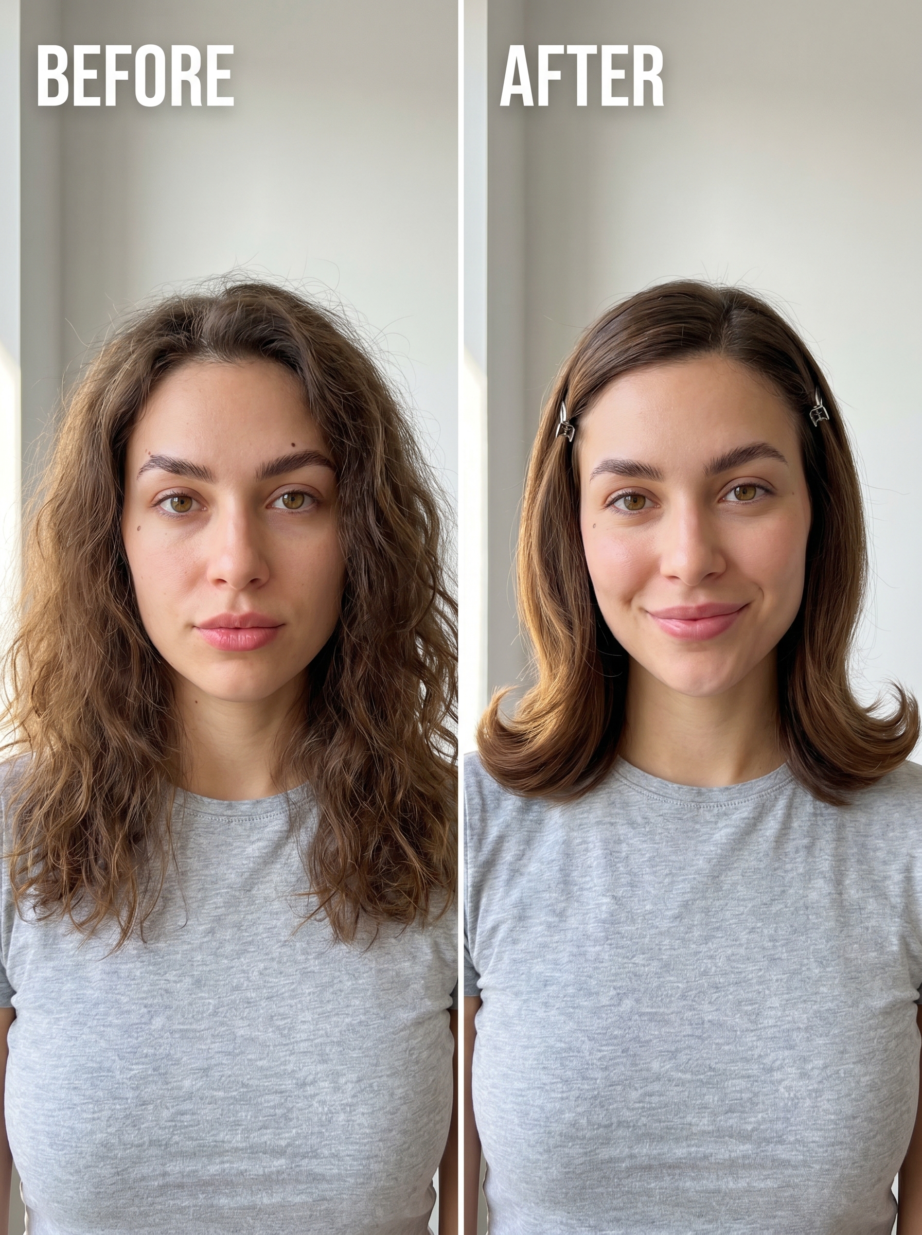 Chic retro-futurism flipped ends adorned with metallic geometric hair clips. This bold style is a trending summer hair idea for women 2026, perfect for date nights, special events, or fashion gatherings. Includes a high-shine finish and sleekness.