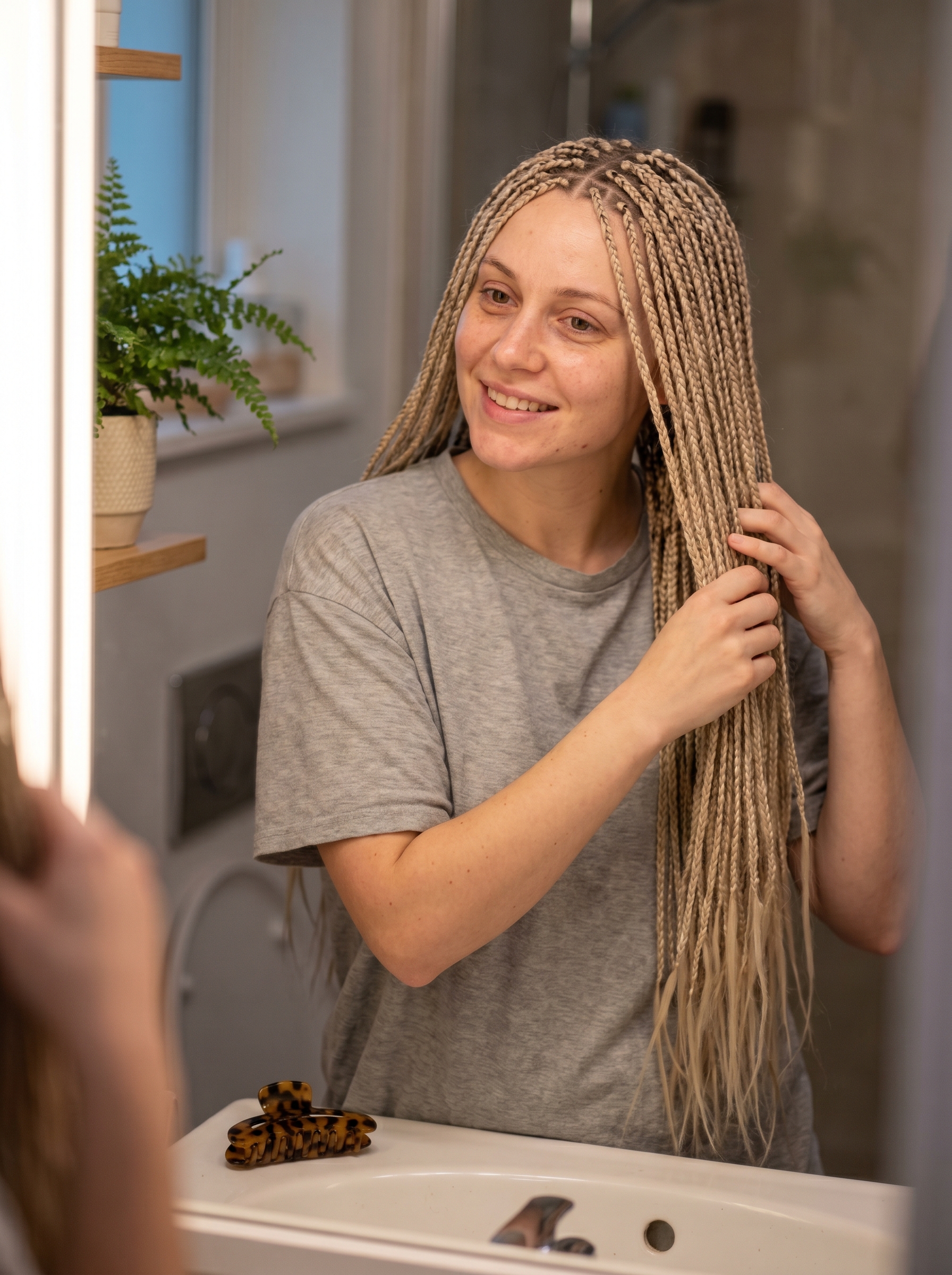 Chic summer hairstyles long hair ideas 2026 featuring Oceanic Grunge Micro-Braids with Linen Blonde color perfect for a festival.