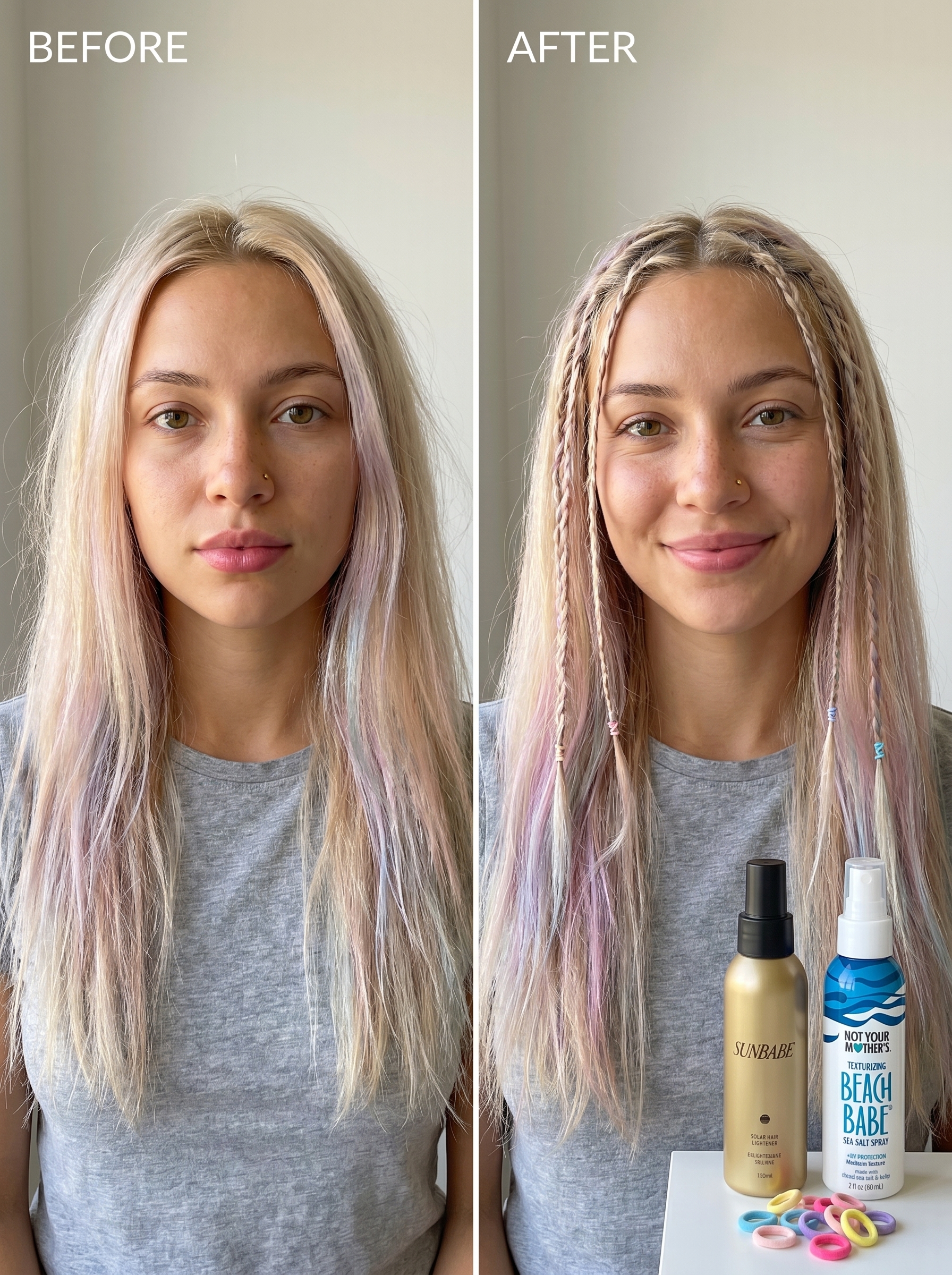 Effortless Micro-Braid Accents with a sun-kissed 'Scandi' hairline, a bohemian summer hairstyle for teenage girls 2026 for beach days.