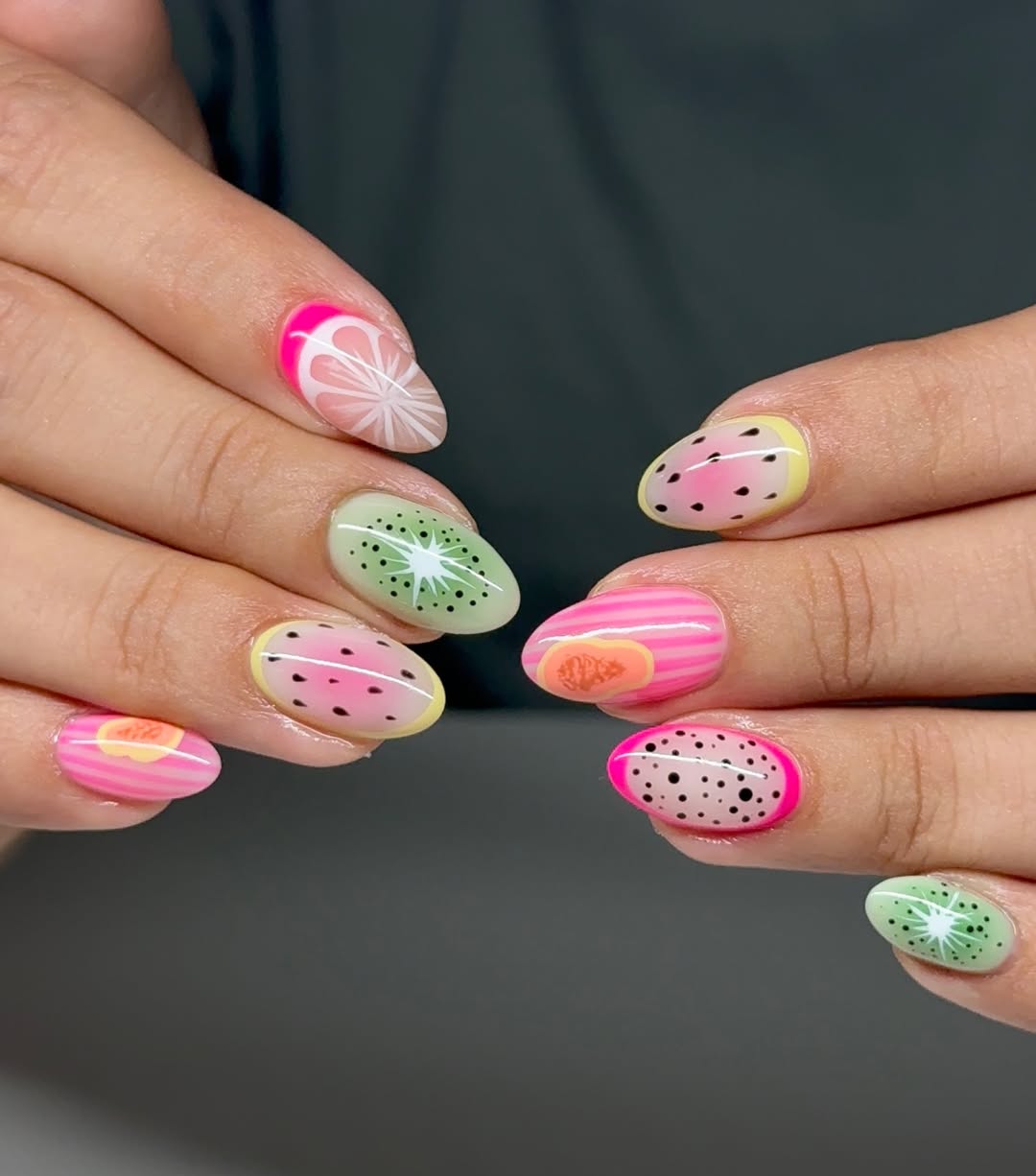 Tropical Fruit Jelly Cuticle Accent Nails