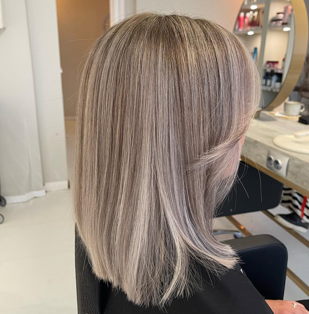 Ash Blonde Balayage Lob