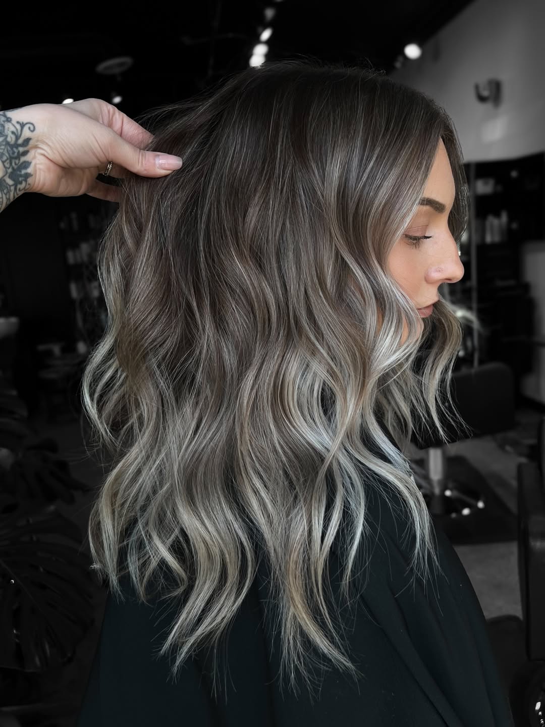 Ash Blonde Balayage With Lived-In Waves