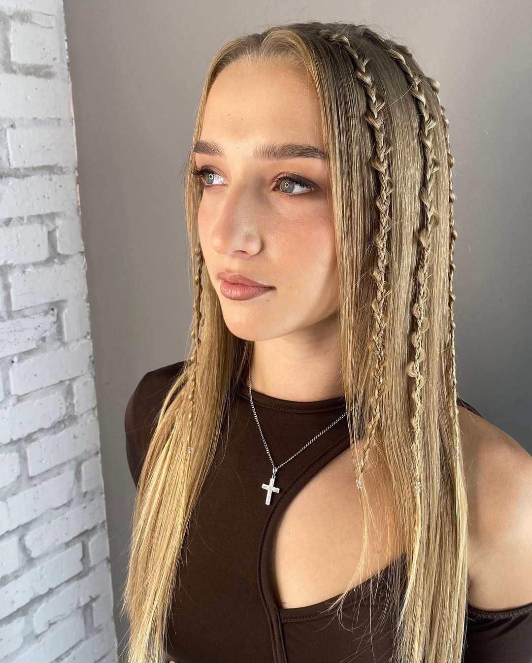 Blonde Braids With Subtle Sparkle Accent