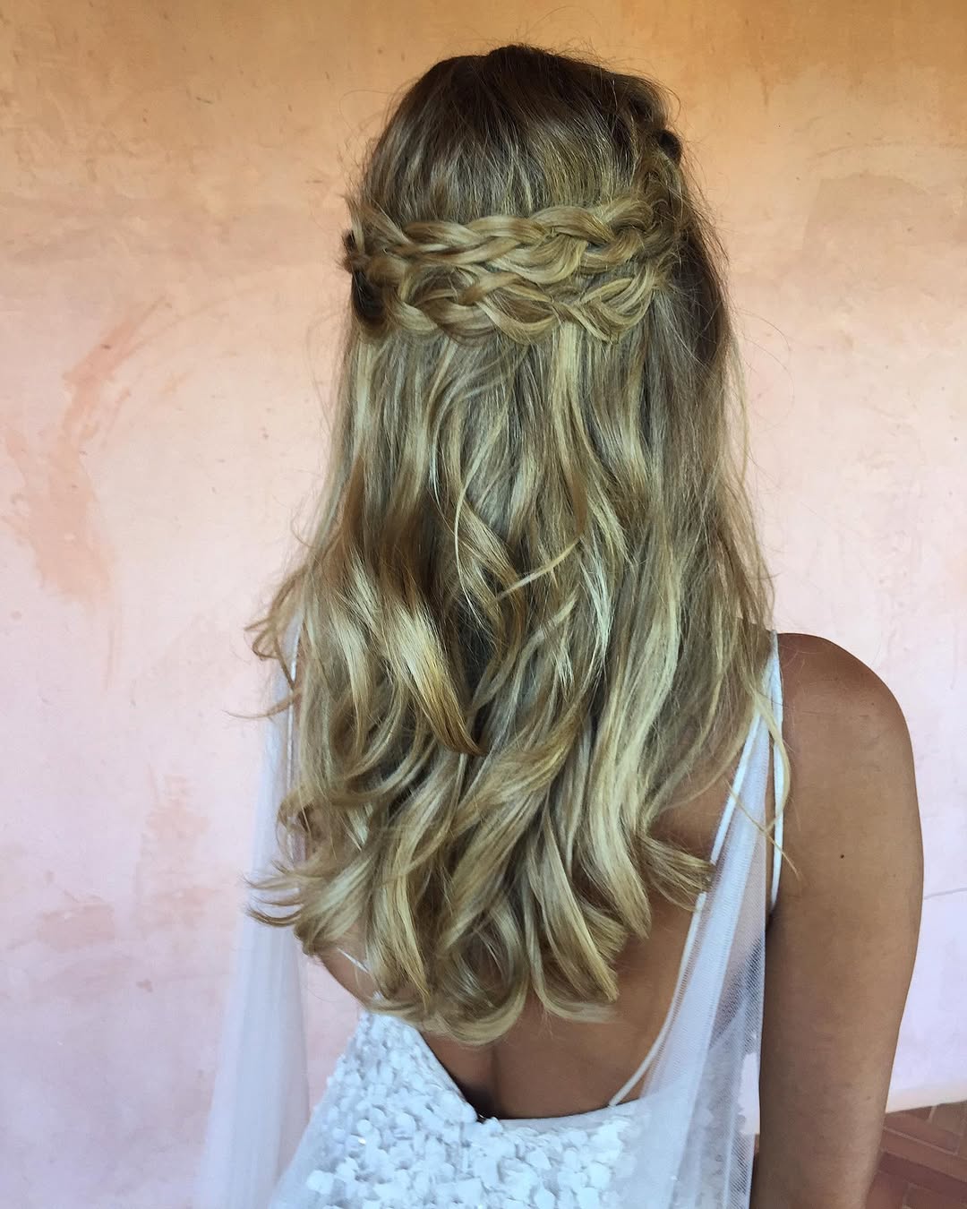 Bohemian Braided Half-Up Butter Blonde Waves
