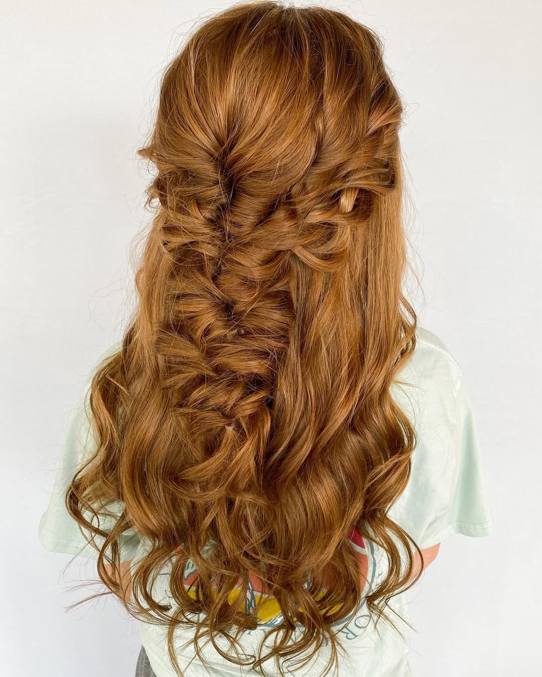 Bohemian Braids With Romantic Waves Ginger Hair