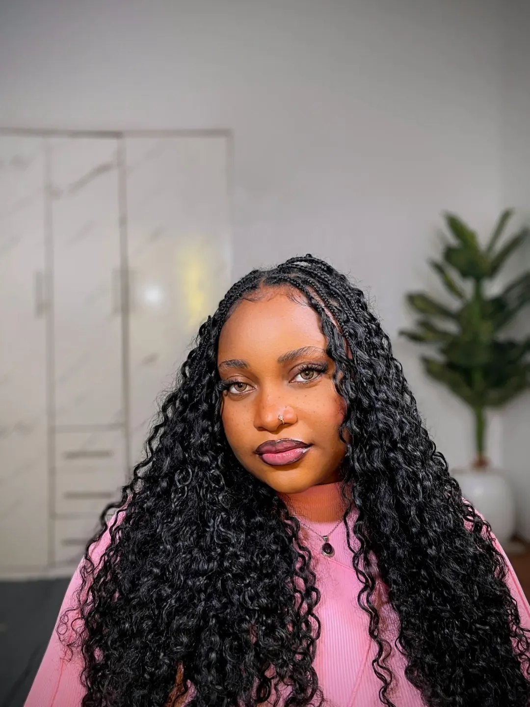 Bohemian Goddess Braids With Voluminous Curls