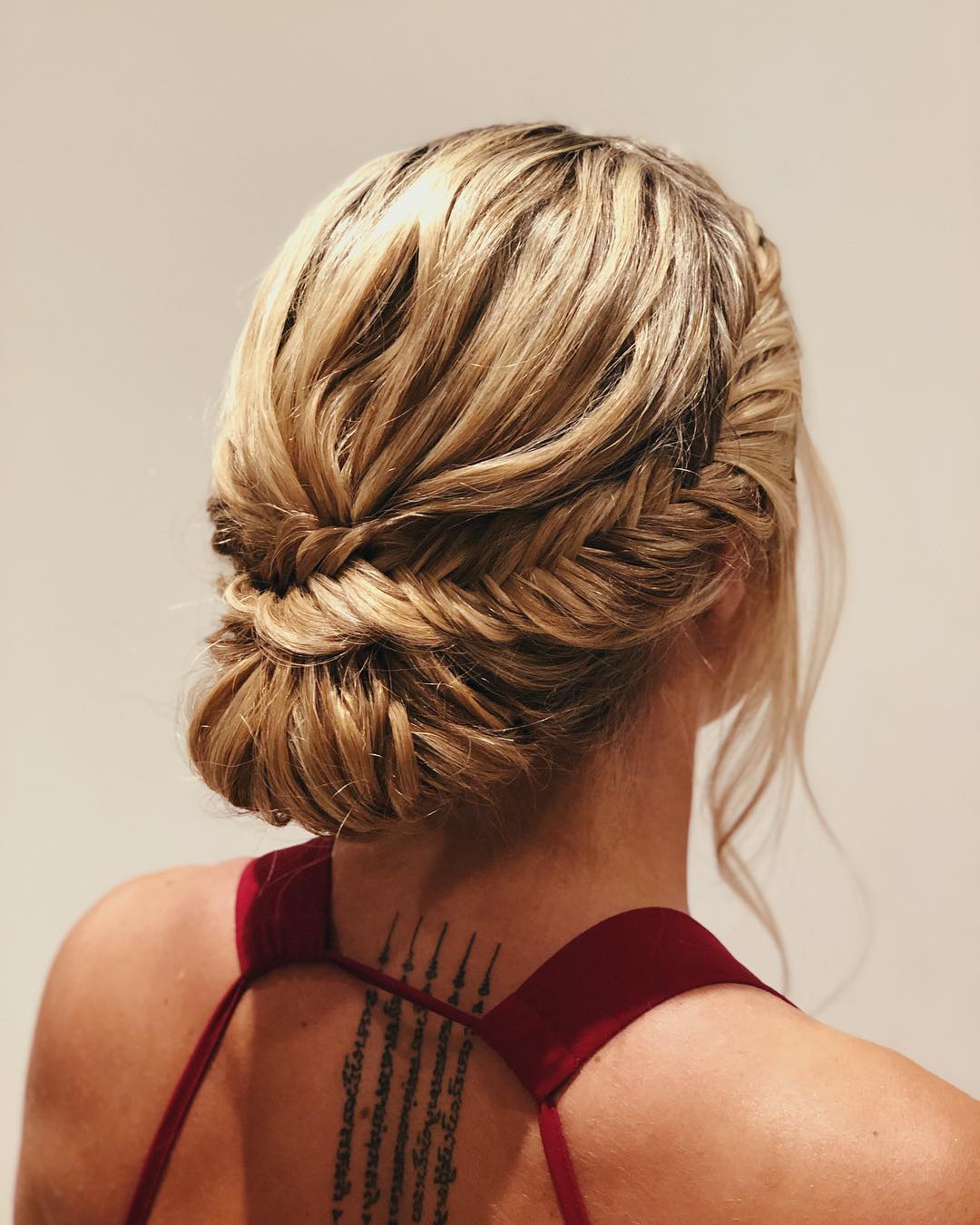 Boho Blonde Braided Updo