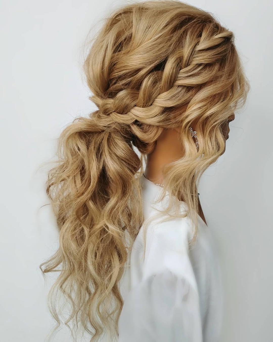Boho Braided Ponytail With Voluminous Waves