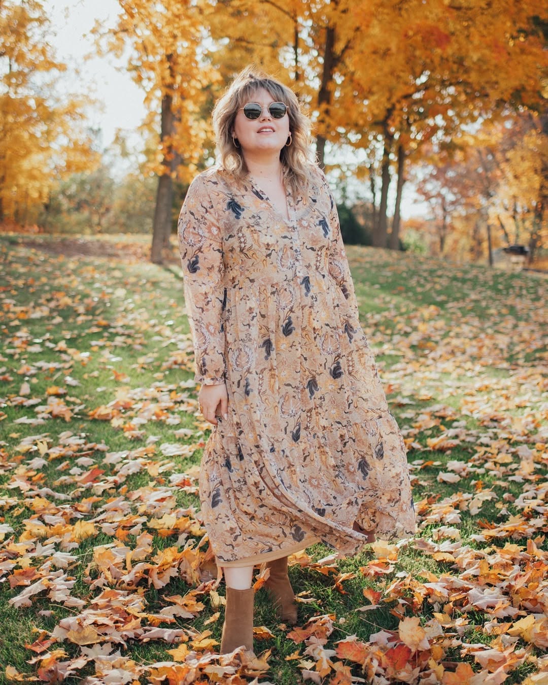 Boho Maxi Dress With Suede Boots Fall Ensemble